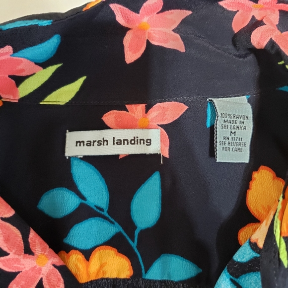 Marsh landing Tropical Floral Button Down Shirt - Picture 5 of 5